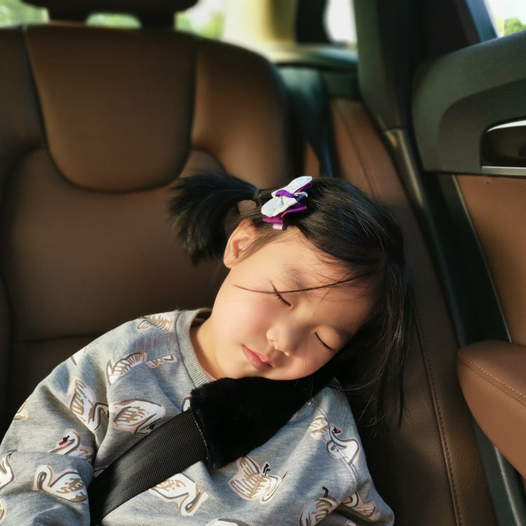 2 Pairs Fleece-like Safety Belt Cover Car Plush Safety Belt Cover(Grey) by buy2fix