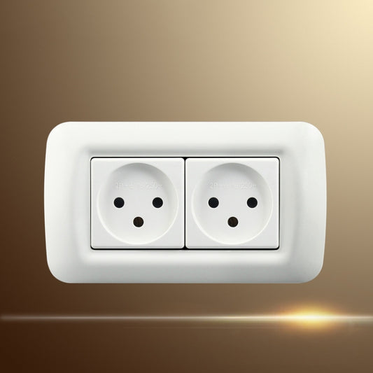 PC Panel Duplex Israel Three-Hole Wall Power Socket(Y Shape Double Plug) by buy2fix