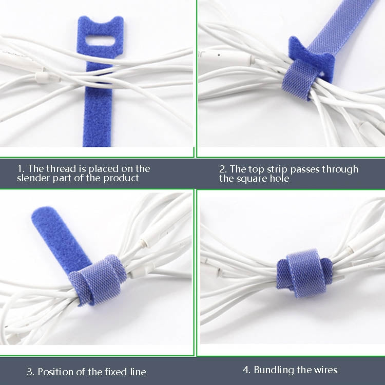 60 PCS T-Shaped Cable Organizer Belt Nylon Winder Buckle, Length: 20cm(Color Random Delivery) by buy2fix