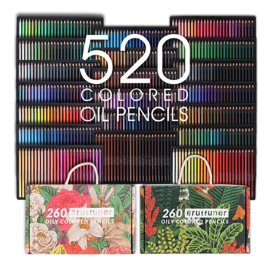BRUTFUNER 520 Colors Color Lead Set Art Painting Oily Hand-Painted Color Lead(Gift Box Packaging) by BRUTFUNER