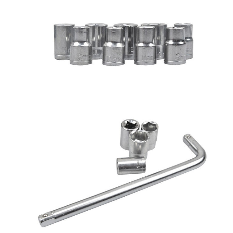 10 PCS / Set CY-0117 Sleeve Combination Tool Set Ratchet Repair Emergency Tricycle Auto Repair Multi-Function Set by buy2fix