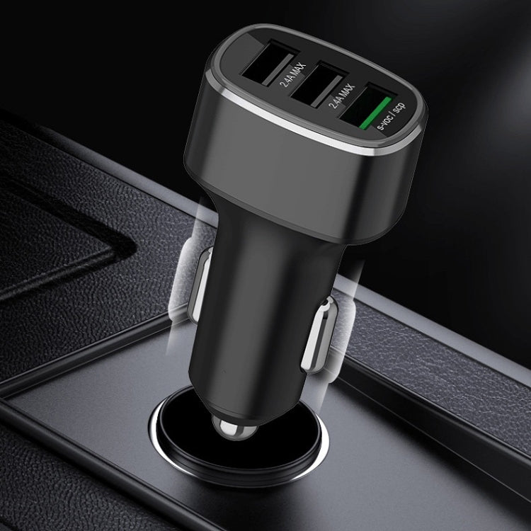 Three USB Ports Car Fast Charging Charger For Huawei/For OPPO/VIVO/OnePlus And Other Flash Charging, Model: GT680 Black by buy2fix