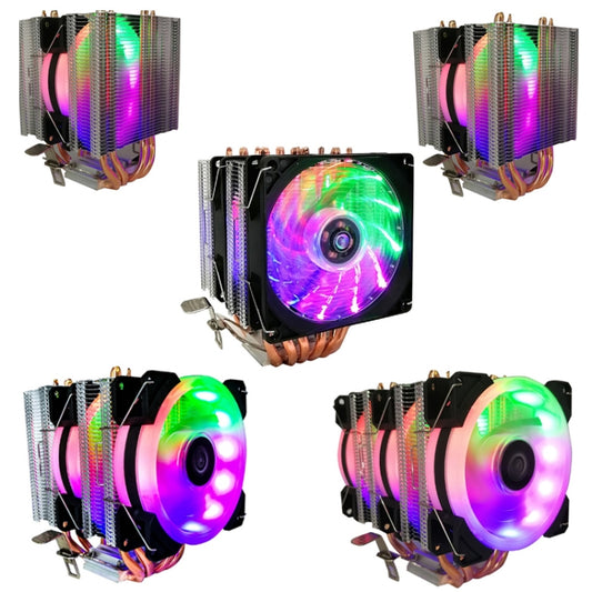 COOL STORM CT-4U-9cm Heat Pipe Dual-Tower CPU Radiator Copper Pipe 9 Cm Fan For Intel/AMD Platform Specification: Color Light 3-wire Double Fan Outer Light by COOL STORM