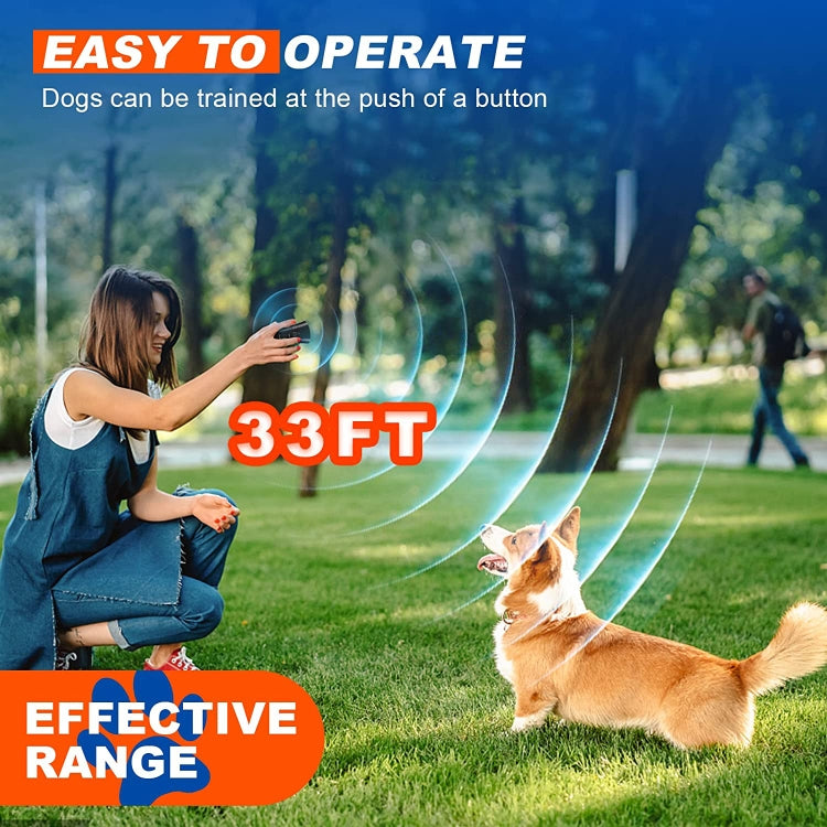 LED Flashlight Ultrasonic Dog Repeller Portable Dog Trainer, Colour: Double black(Colorful Package) by buy2fix