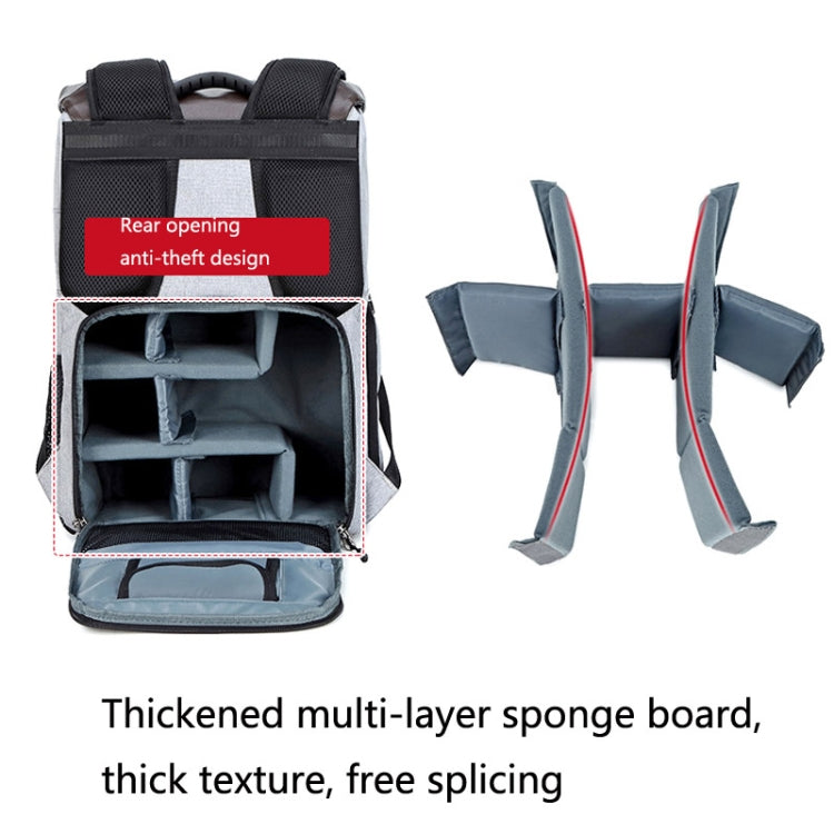 C3081 Camera Computer Shoulder Digital Camera Bag Large Capacity Photography Backpack(Dark Gray) by buy2fix