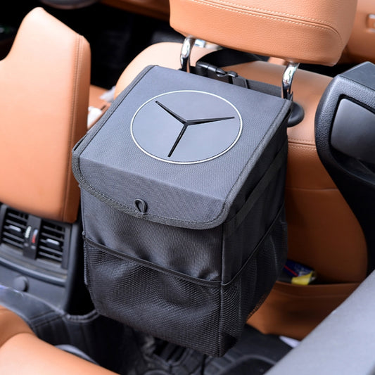 With Cover Car Trash Can Foldable Car Chair Back Trash Can Waterproof Box, Size: 15 x 15 x 25cm(Black) by buy2fix