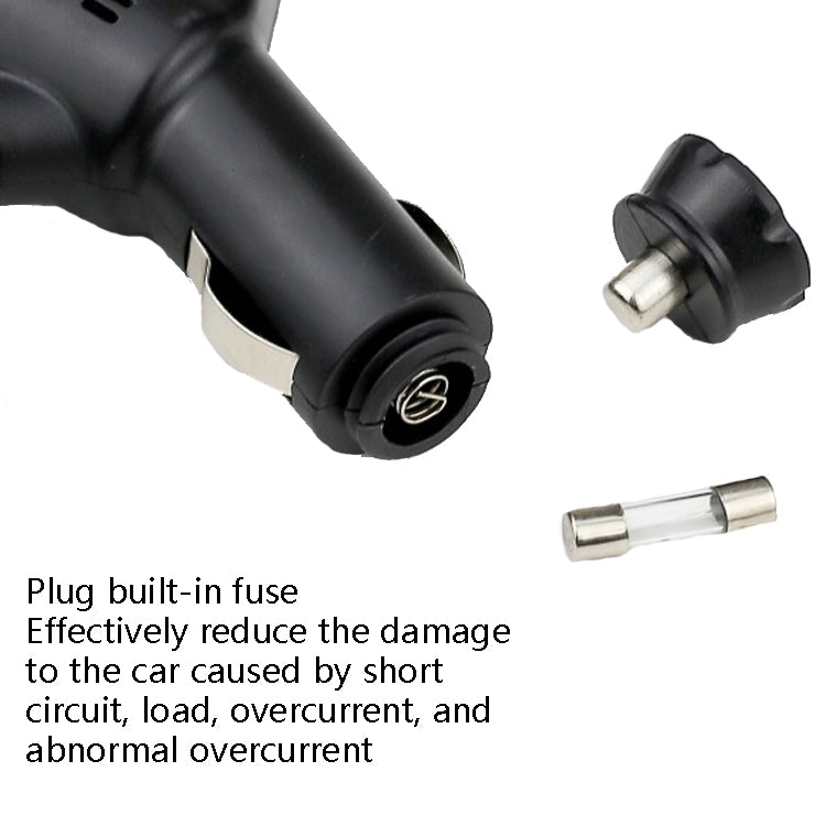 2 PCS Car 3 In 1 Charger With Cigarette Lighter Dual USB Interface With USB Mobile Phone Charging Cable(Black) by buy2fix