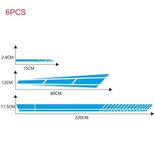 D-1037 Striped Car Sticker Car Side Door Cover Rearview Mirror Combination Sticker(Blue) by buy2fix