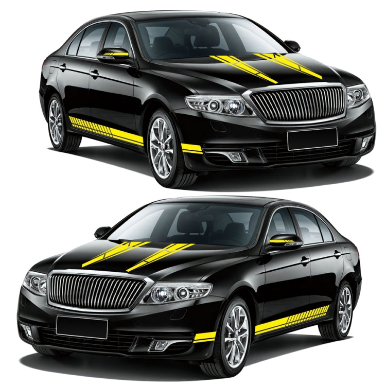 D-1037 Striped Car Sticker Car Side Door Cover Rearview Mirror Combination Sticker(Yellow) by buy2fix