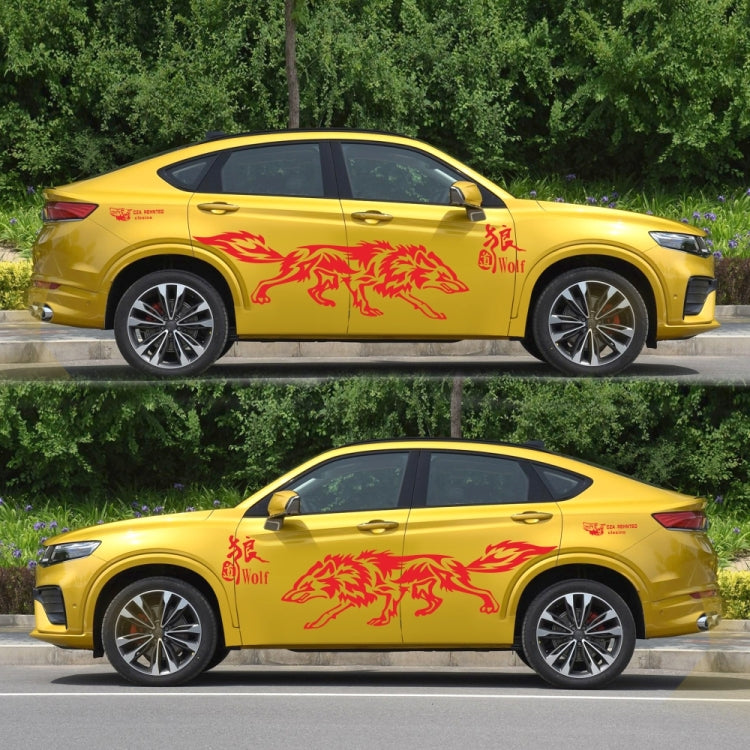 D-70 Wolf Totem Car Stickers Car Personality Modified Car Stickers(Red) by buy2fix