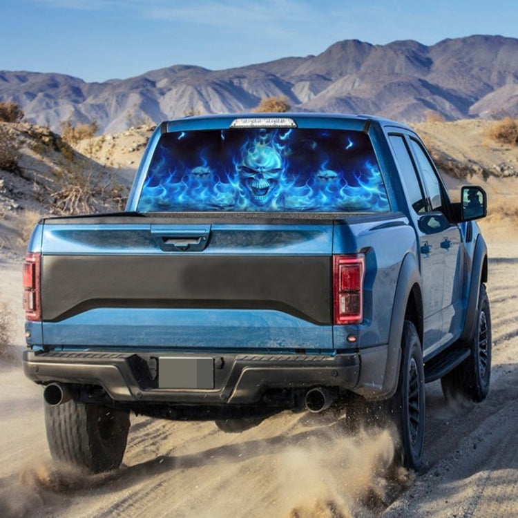 D-738 Burning Skull Car Rear Window Sticker Color Graphic Sticker, 135x36cm by buy2fix