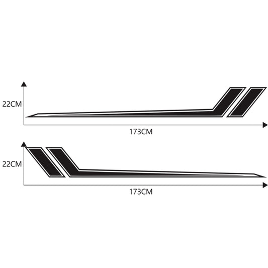 D-716 Car Striped Vinyl Body Stickers Personalized Modification Car Sticker(Black) by buy2fix
