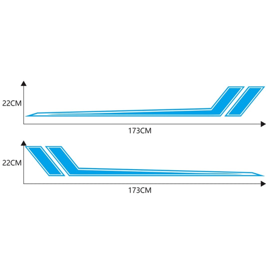 D-716 Car Striped Vinyl Body Stickers Personalized Modification Car Sticker(Blue) by buy2fix