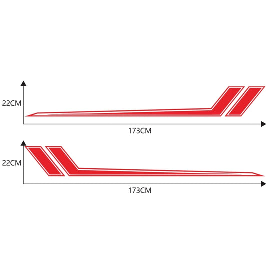 D-716 Car Striped Vinyl Body Stickers Personalized Modification Car Sticker(Red) by buy2fix