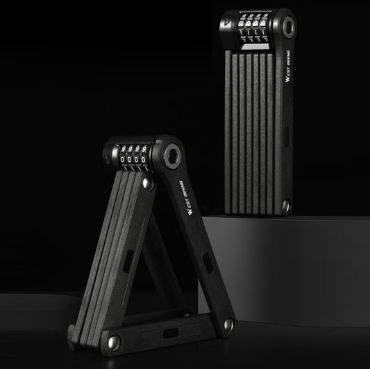 WEST BIKING Bicycle Folding Code Lock Riding Anti-Theft Chain Lock(Black) by WEST BIKING