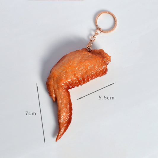 3 PCS Chicken Wings Keychain Simulation Food Model Toy Shooting Props by buy2fix