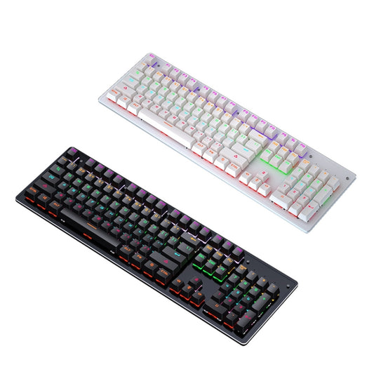 LEAVEN K880 104 Keys Gaming Green Axis Office Computer Wired Mechanical Keyboard, Cabel Length:1.6m(White) by LEAVEN