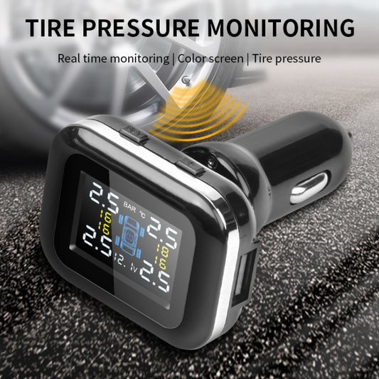 Q3 Mini Cigarette Lighter Car Wireless Tire Pressure Monitoring System TPMS Car Temperature Voltage Tire(Black) by buy2fix