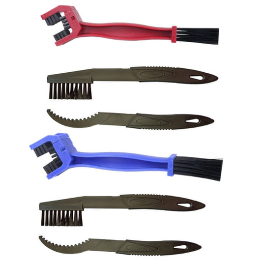 1 Set BG-7168 Bicycle And Motorcycle Cleaning Brush Three-Sided Chain Brush, Colour: Blue + Small Brush by buy2fix