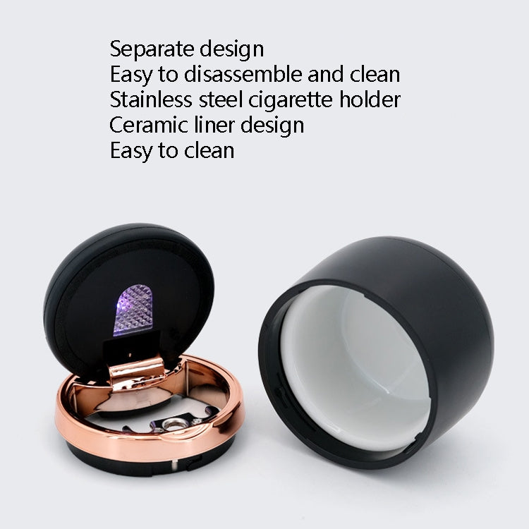 Car Ashtray Mini With Lamp And Cover Car Ashtray(N18B Silver) by buy2fix
