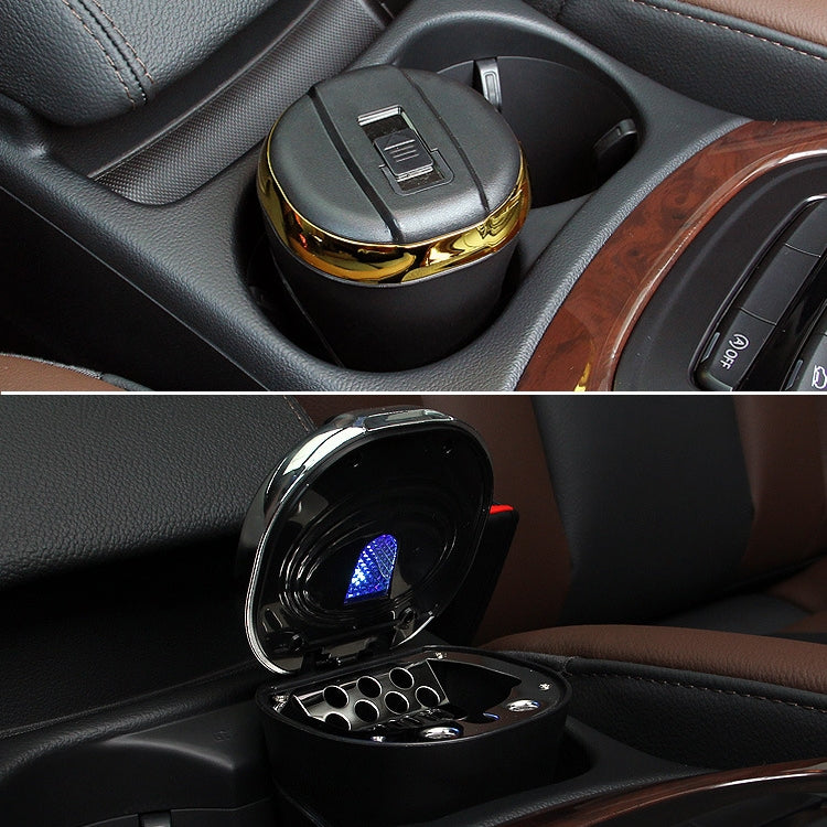 N09C Car Ashtray With Lamp And Cover Car Ashtray(Silver) by buy2fix