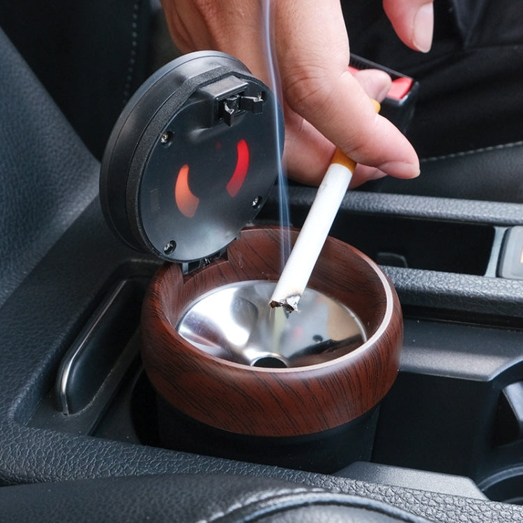 N17D Car Ashtray Arc Spot Tobacco With Lamp and Cover Car Ashtray(Carbon Fiber) by buy2fix