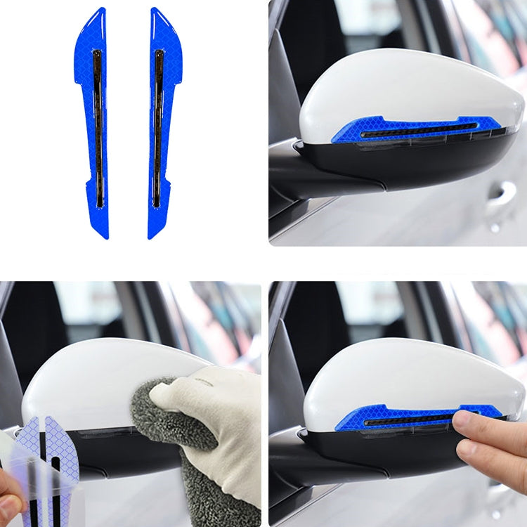 4 Sets Car Reflective Sticker Door Border Anti-Collision Strip Leaf Board Personality Rear View Mirror Warning Sticker(White) by buy2fix