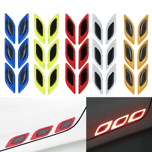 2 Sets Carbon Fiber Warning Sticker Car Anti-Collision Strip Leaf Plate Reflective Sticker Hood Light Eyebrow Anti-Collision Drops Sticker(6 PCS (White)) by buy2fix