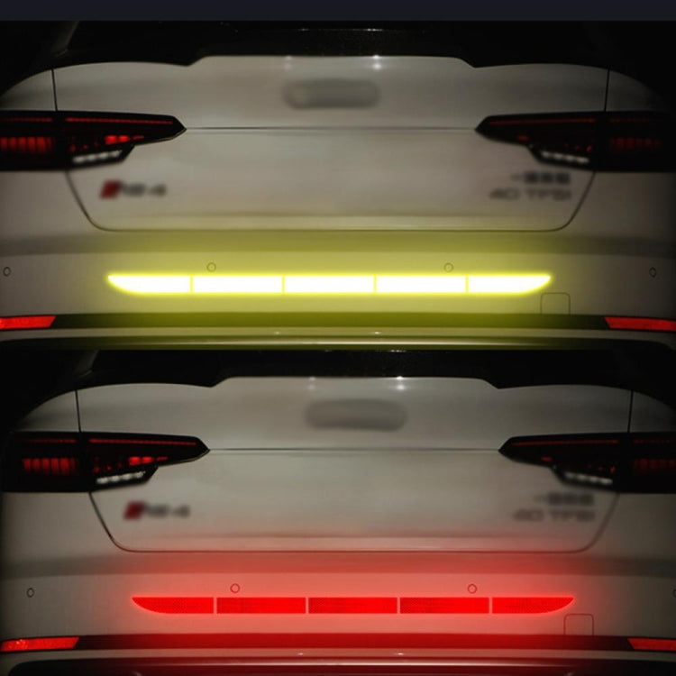 5 Sets Car Trunk Reflective Decorative Strip Anti-Scratch Car Tail Warning Decorative Stickers(White) by buy2fix