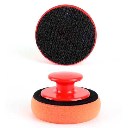 3 Sets Handle Polished Waxing Sponge Car Waxing Wash Tool(3 Handle +12 Sponge) by buy2fix