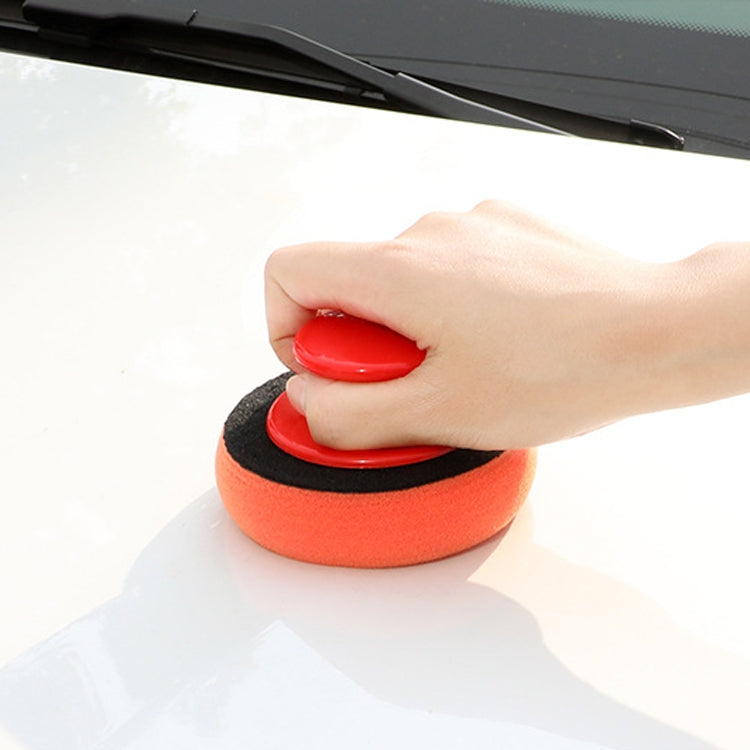 3 Sets Handle Polished Waxing Sponge Car Waxing Wash Tool(3 Handle +12 Sponge) by buy2fix