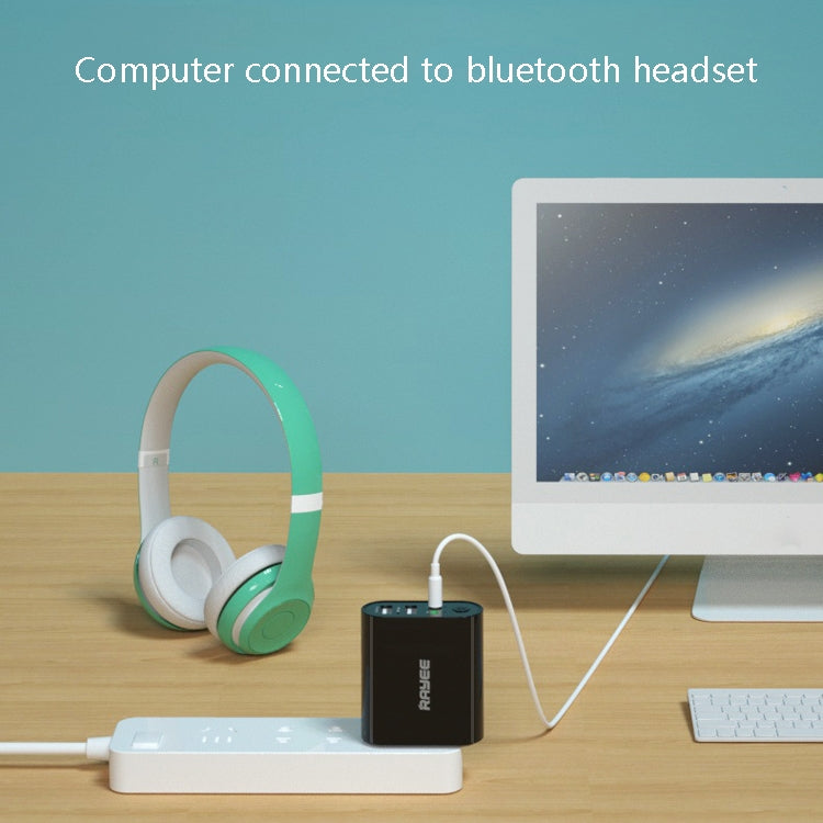 RAYEE K8 Bluetooth 5.0 Audio Receiver & Transmitter 2 in 1 Adapter Support 2.1A Fast Charge U Disk, US Plug by buy2fix