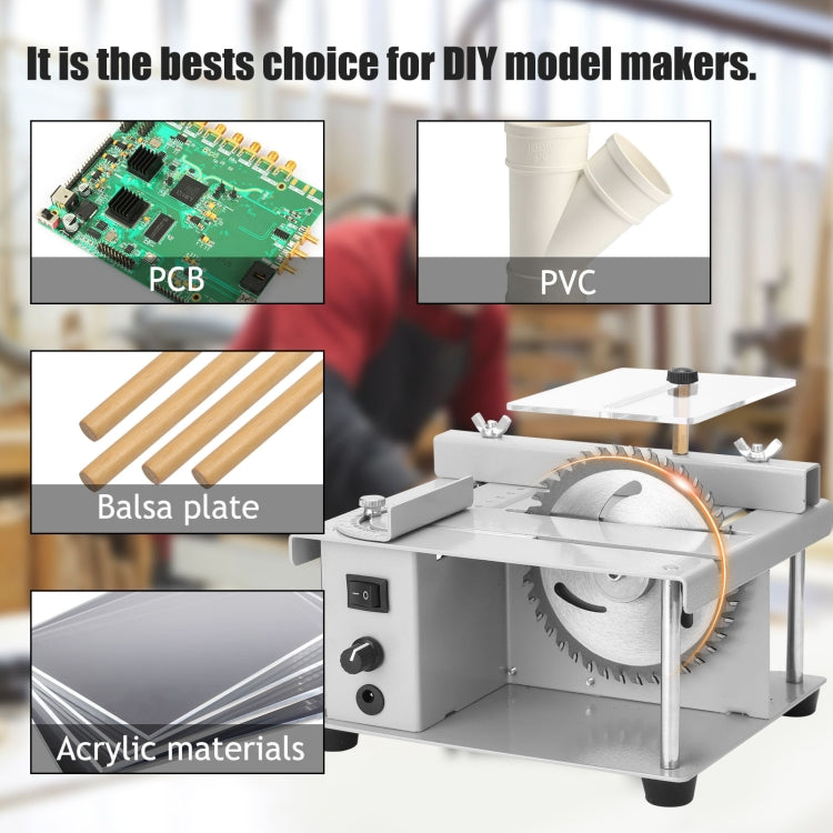150W Miniature Precision Table Saw Mini Chainsaw Portable Woodworking Sliding Table Saw Multifunctional Cutting Machine, UK Plug by buy2fix