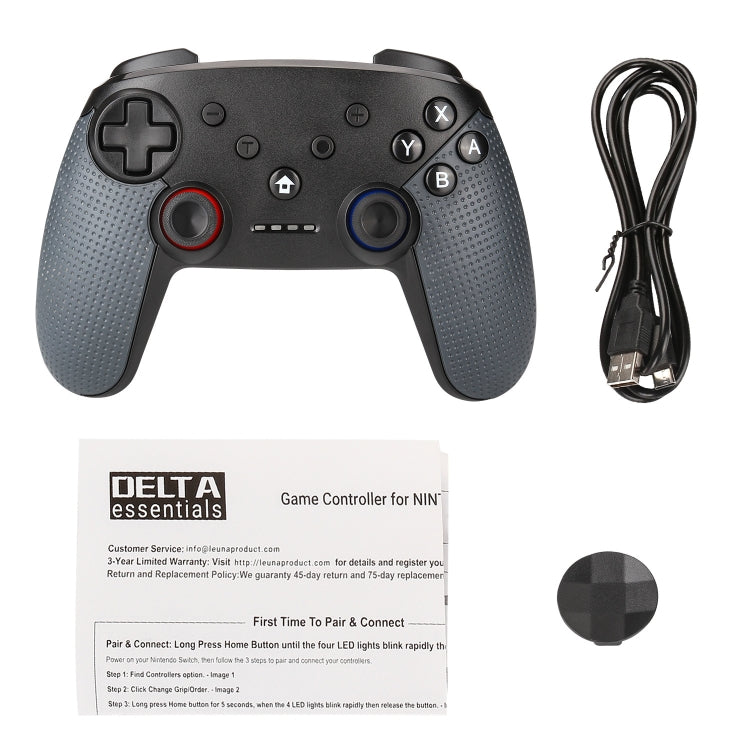 Bluetooth Wireless Gamepad Built-In Dual Motors With TURBO Function Suitable For Switch Pro(Black) by buy2fix