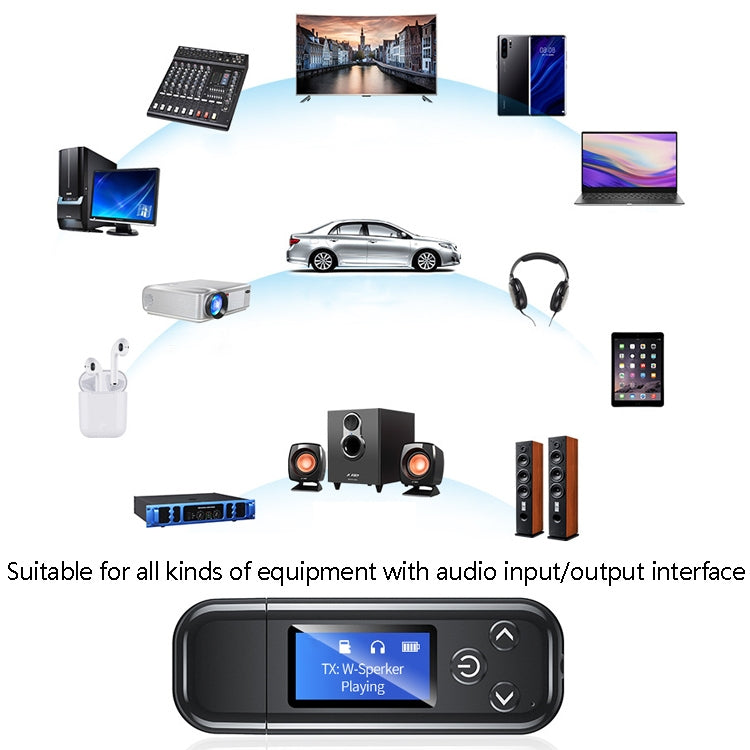 K15Pro With LCD Screen Bluetooth Adapter Audio Receiver Transmitter 3.5mm AUX Car Hands-Free by buy2fix