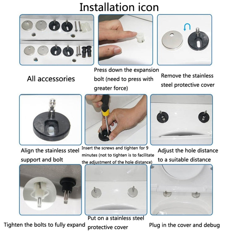 1 Pair 3903 Zinc Alloy Toilet Seat Hinge Installation Nut Quick Release Installation Screw(Toilet Cover Accessories) by buy2fix