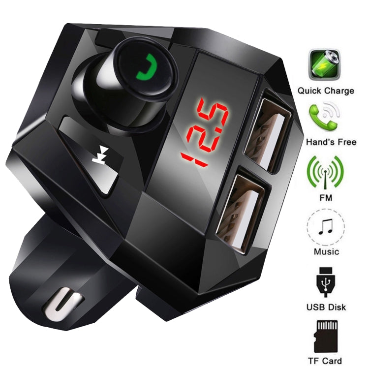 G18 Car Bluetooth Hands-Free MP3 Player Dual USB Bluetooth Charge FM Transmitter Bluetooth Receiver(Black) by buy2fix