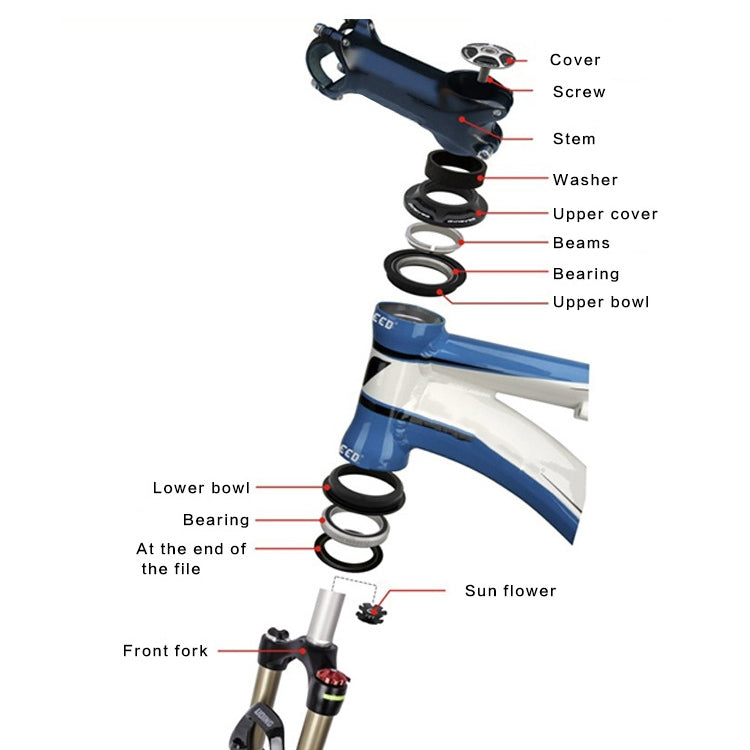 MEROCA Bearing Bowl Mountain Tower 44mm Built-In Straight Tube Bowl(Black) by MEROCA