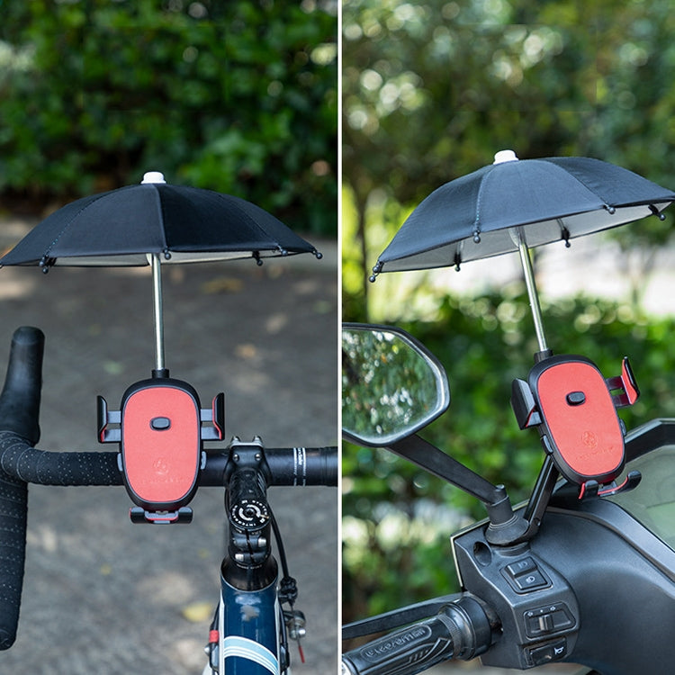 CYCLINGBOX BG-2935 Bicycle Mobile Phone Bracket With Umbrella Waterproof Navigation Electric Car Mobile Phone Frame, Style: Handlebar Installation (Black) by CYCLINGBOX