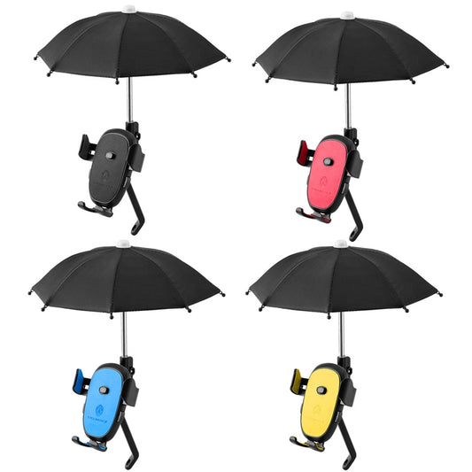 CYCLINGBOX BG-2935 Bicycle Mobile Phone Bracket With Umbrella Waterproof Navigation Electric Car Mobile Phone Frame, Style: Rearview Mirror Installation (Blue) by CYCLINGBOX