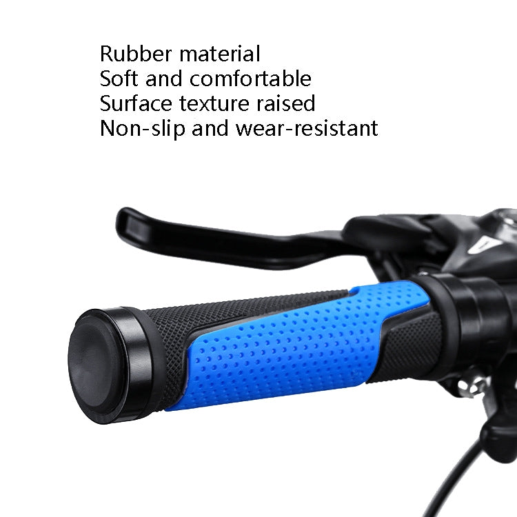 1pair BG-0404 Bicycle Rubber Handle Cover The Mountain Bike Bilateral Lock Dead Anti-Slip Handle Cover(Blue) by buy2fix