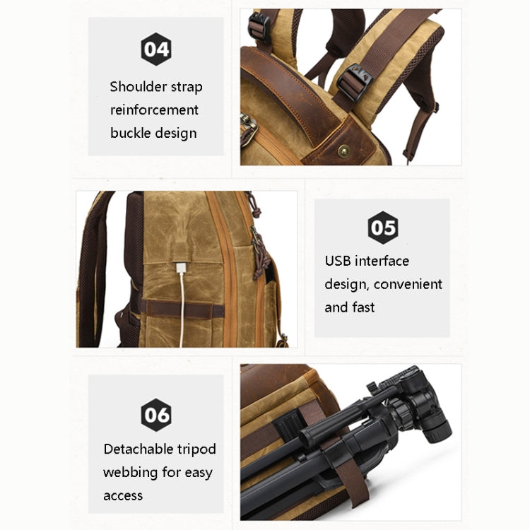 K813 Retro SLR Camera Bag Canvas Shoulder Computer Camera Bag(Blue) by buy2fix