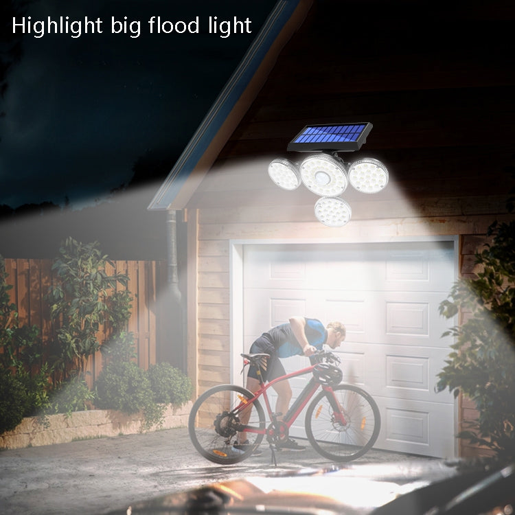 TG-TY051 4-Head Rotatable Solar Wall Light Body Sensor Outdoor Garden Waterproof Corridor Garden Lighting Street Light, Spec: 228 LED with RC by buy2fix