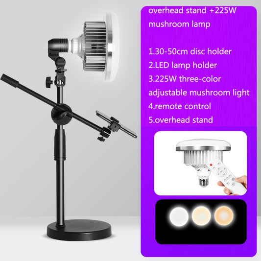 Mobile Phone Live Support Shooting Gourmet Beautification Fill Light Indoor Jewelry Photography Light, Style: 500W Mushroom Lamp + Stand + Overhead Stand by buy2fix