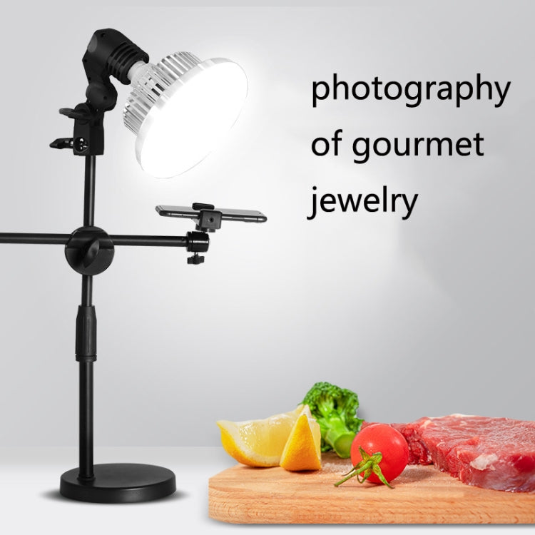 Mobile Phone Live Support Shooting Gourmet Beautification Fill Light Indoor Jewelry Photography Light, Style: 700W Mushroom Lamp + Stand + Overhead Stand by buy2fix