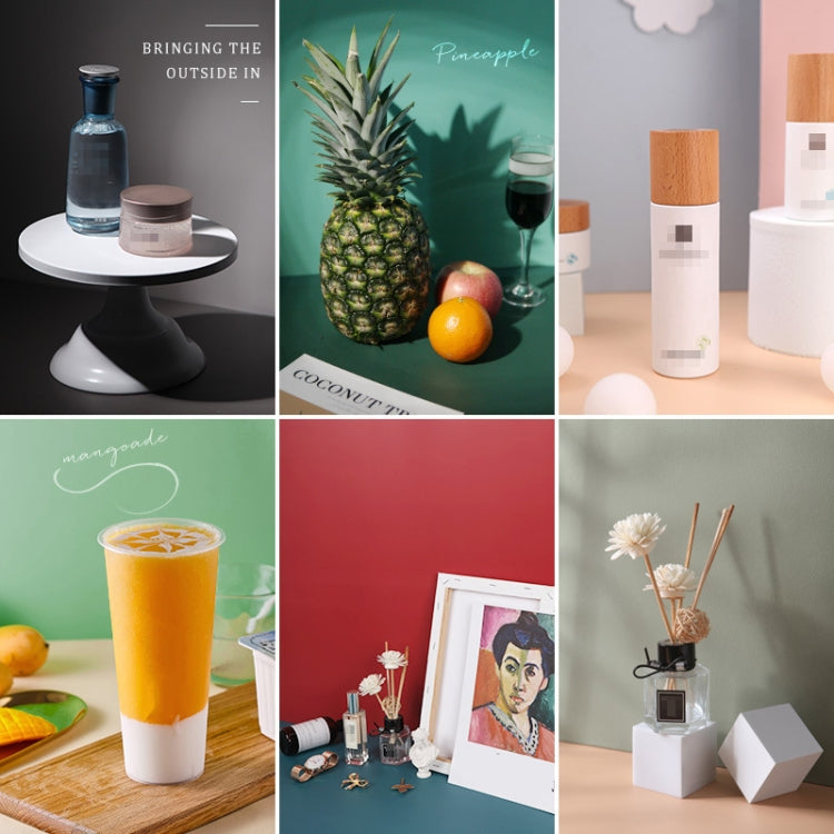 Double-Sided Photo Background Paper Thickening Morandi Series Shoot Props(Lemon Yellow+Gray Bean Green) by buy2fix