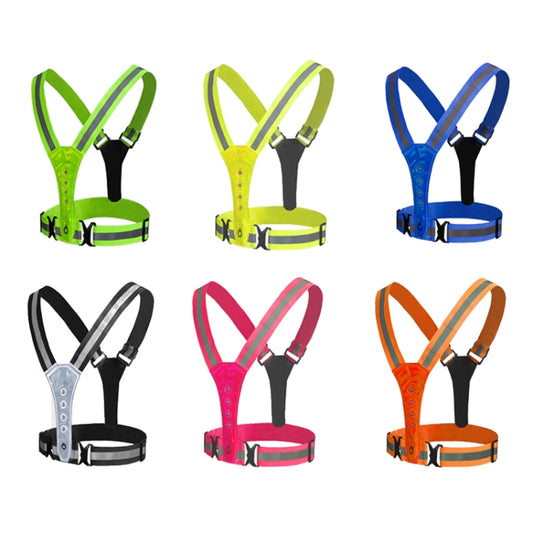 LED Reflective Vest High Stretch Outdoor Reflective Vest Traffic Safety Reflective Clothing(Yellow) by buy2fix