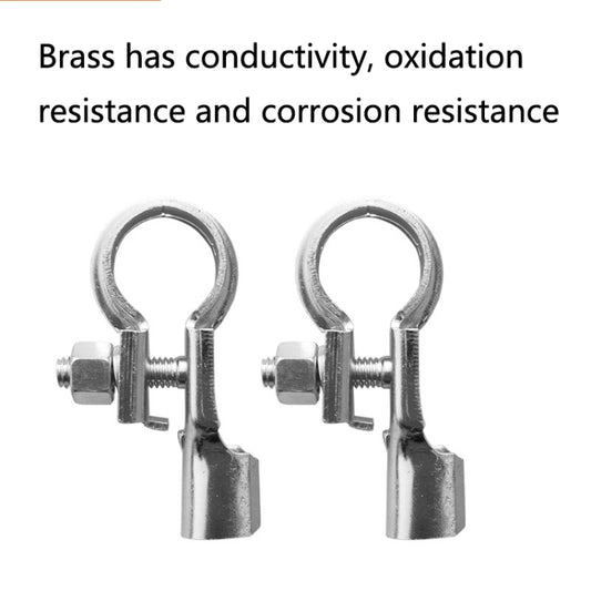 1 Pair T007 Brass Plating Tin Car Battery Pile Head Battery Terminal Connector Cable Junction Head by buy2fix