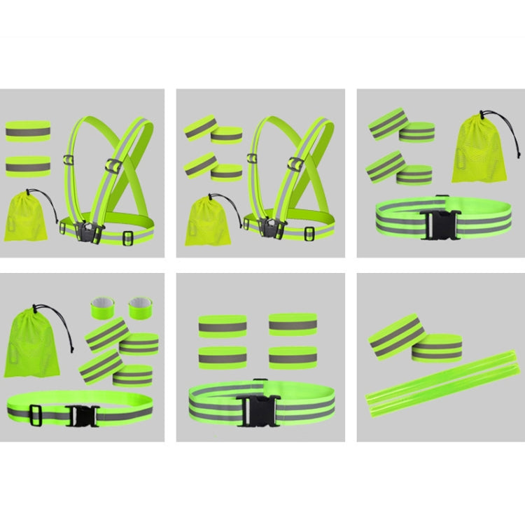 Reflective Elastic Band Suit Night Running Construction Site Traffic Safety Reflective Equipment,Style: 1 Strap+4 Arm Strap+Storage Bag by buy2fix
