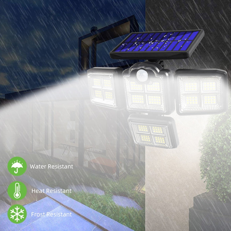 TG-TY085 Solar 4-Head Rotatable Wall Light with Remote Control Body Sensing Outdoor Waterproof Garden Lamp, Style: 198 COB Integrated by buy2fix